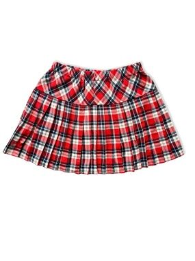 🌈 4 FOR $25 🌈 Red Plaid Pleated Mini Skirt High Waisted